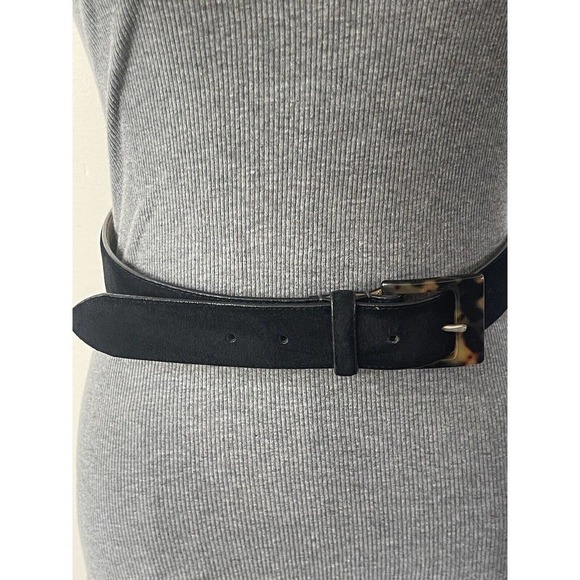 WCM New York Womens Suede Leather Size Medium Tortoise Shell Style Buckle Belt - Picture 1 of 10